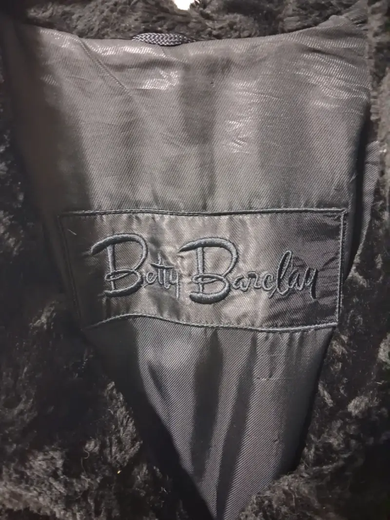 Abrigo de piel sintética negro con cinturón - 2