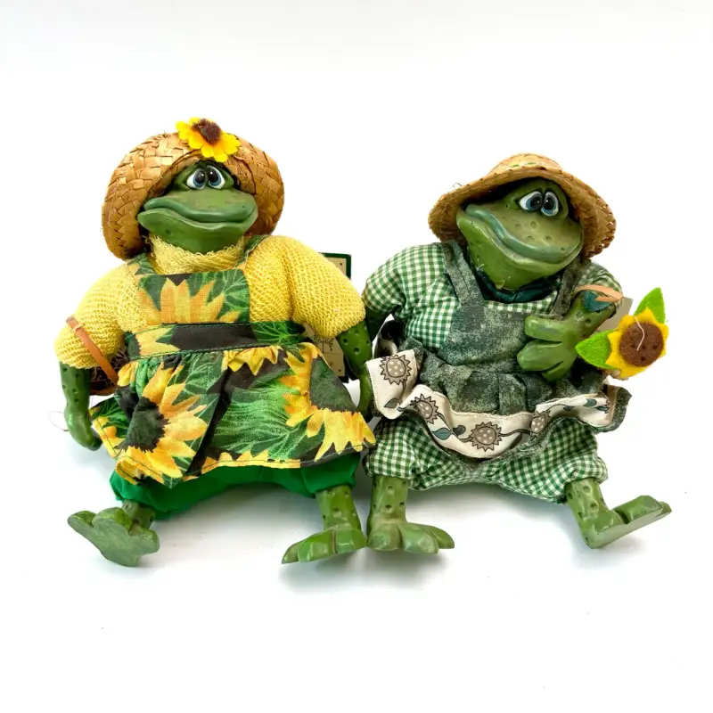 Colección de figuras de ranas decorativas vintage - 3
