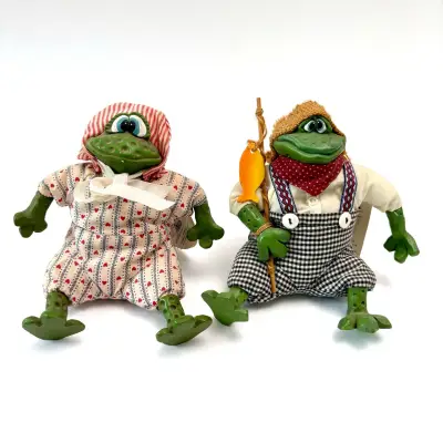 Colección de figuras de ranas decorativas vintage - miniatura 5