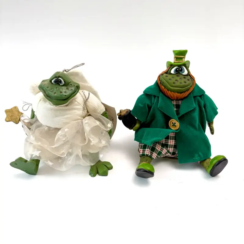 Colección de figuras de ranas decorativas vintage - 6