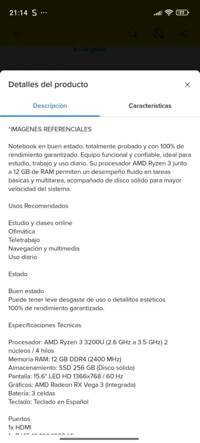 Notebook Acer Aspire 5 A515-43-R5KB AMD Ryzen 3 - miniatura 5