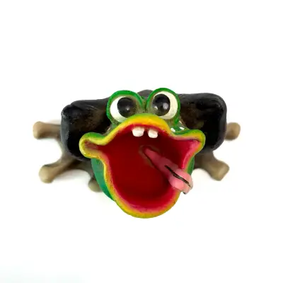 Figura decorativa de rana colorida - miniatura 3