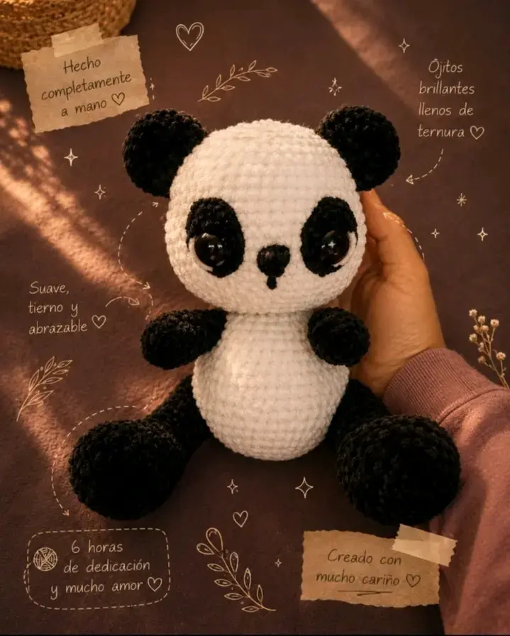 Oso panda a crochet