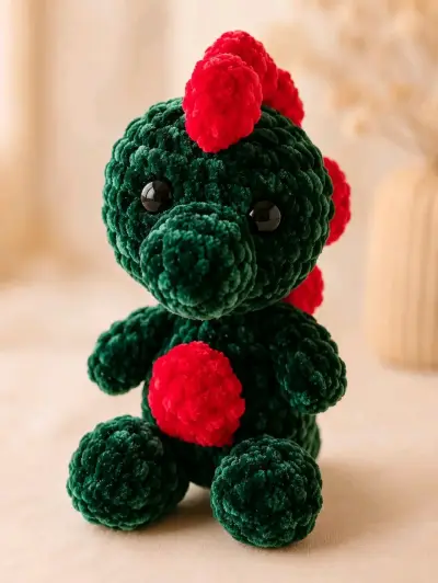 Dinosaurio a crochet - miniatura 1