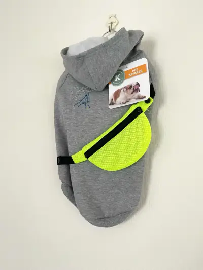 Polerón para perro con bolso reflectante gris - miniatura 4
