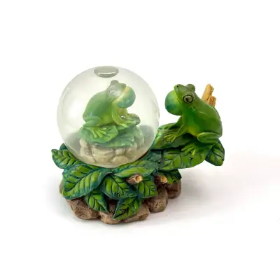 Adorno de rana con bola de cristal decorativa - miniatura 1