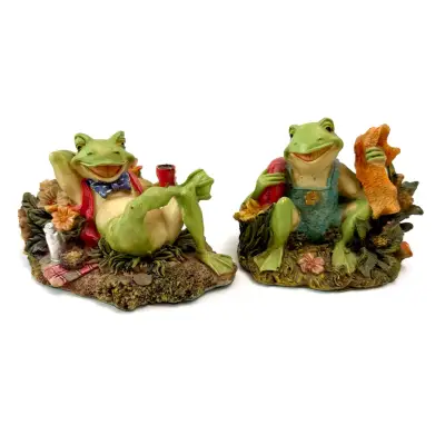 Figuras decorativas de ranas vintage - miniatura 1