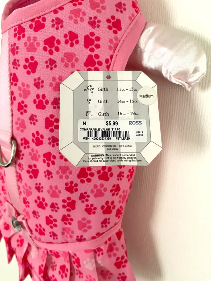 Arnés Vestido rosa para perrita - 2