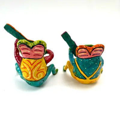 Figuras Decorativas de Ranas con Guitarra vintage - miniatura 3