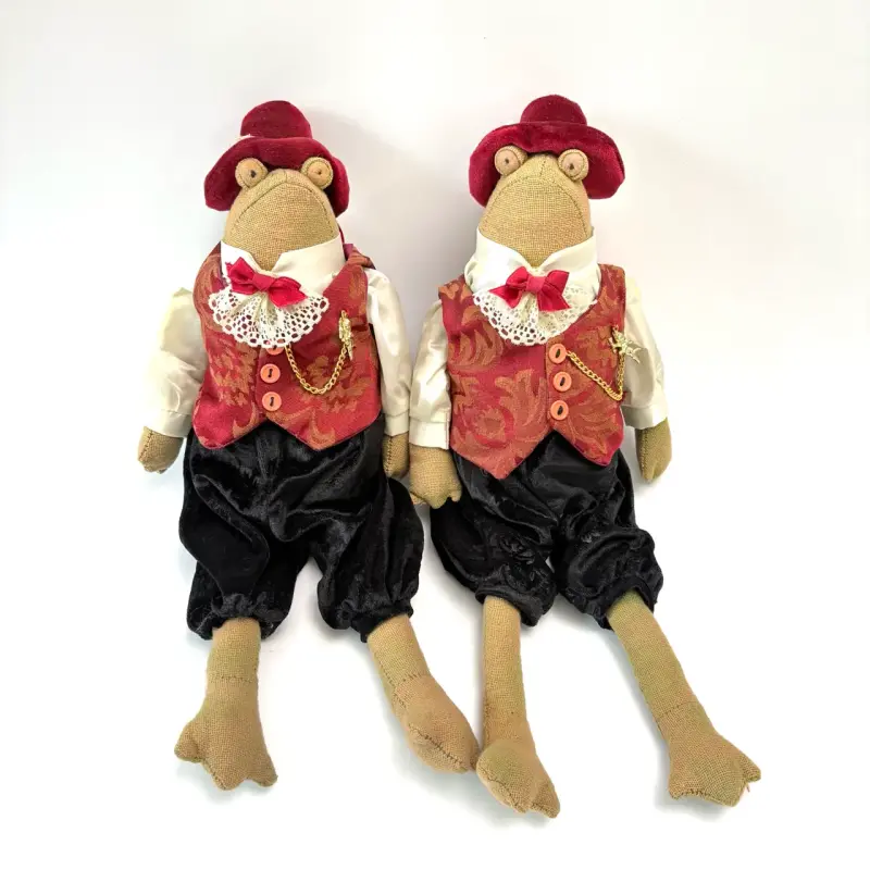 Muñecos de rana con traje elegante vintage - 1