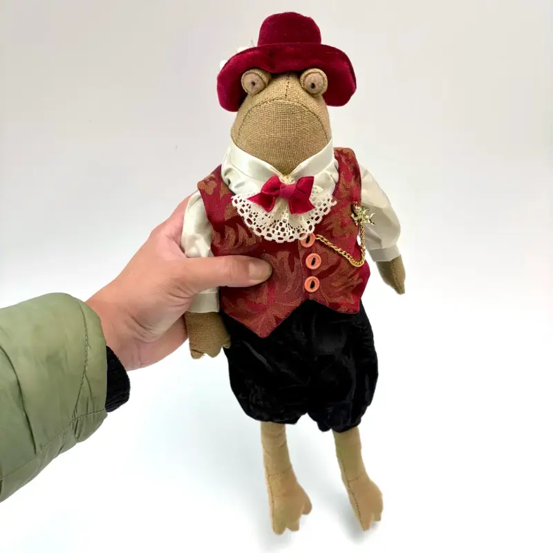 Muñecos de rana con traje elegante vintage - 3