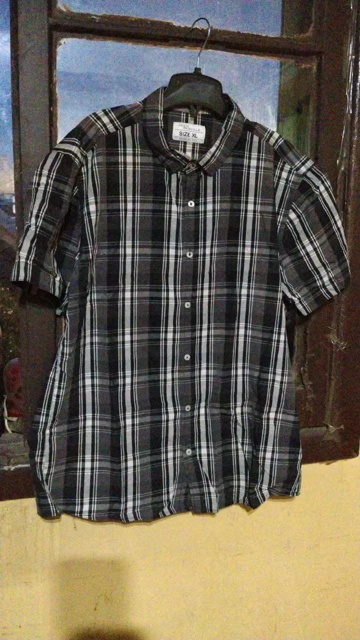 Camisa a cuadros de manga corta talla XL