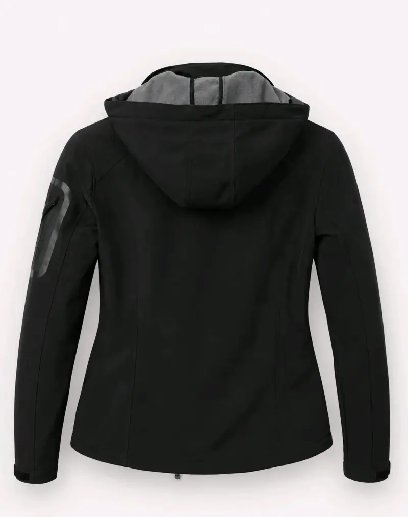 Chaqueta Softshell Negra con Detalles Rosados - 2
