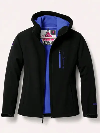 Chaqueta Softshell Negra con Detalles Rosados - miniatura 3