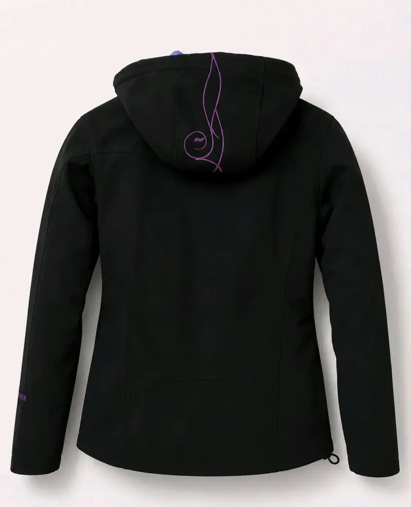 Chaqueta Softshell Negra con Detalles Rosados - 4