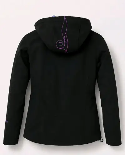 Chaqueta Softshell Negra con Detalles Rosados - miniatura 4