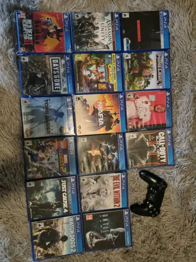 Play 4 slim 1tb +su palanca original +16juegos - miniatura 1