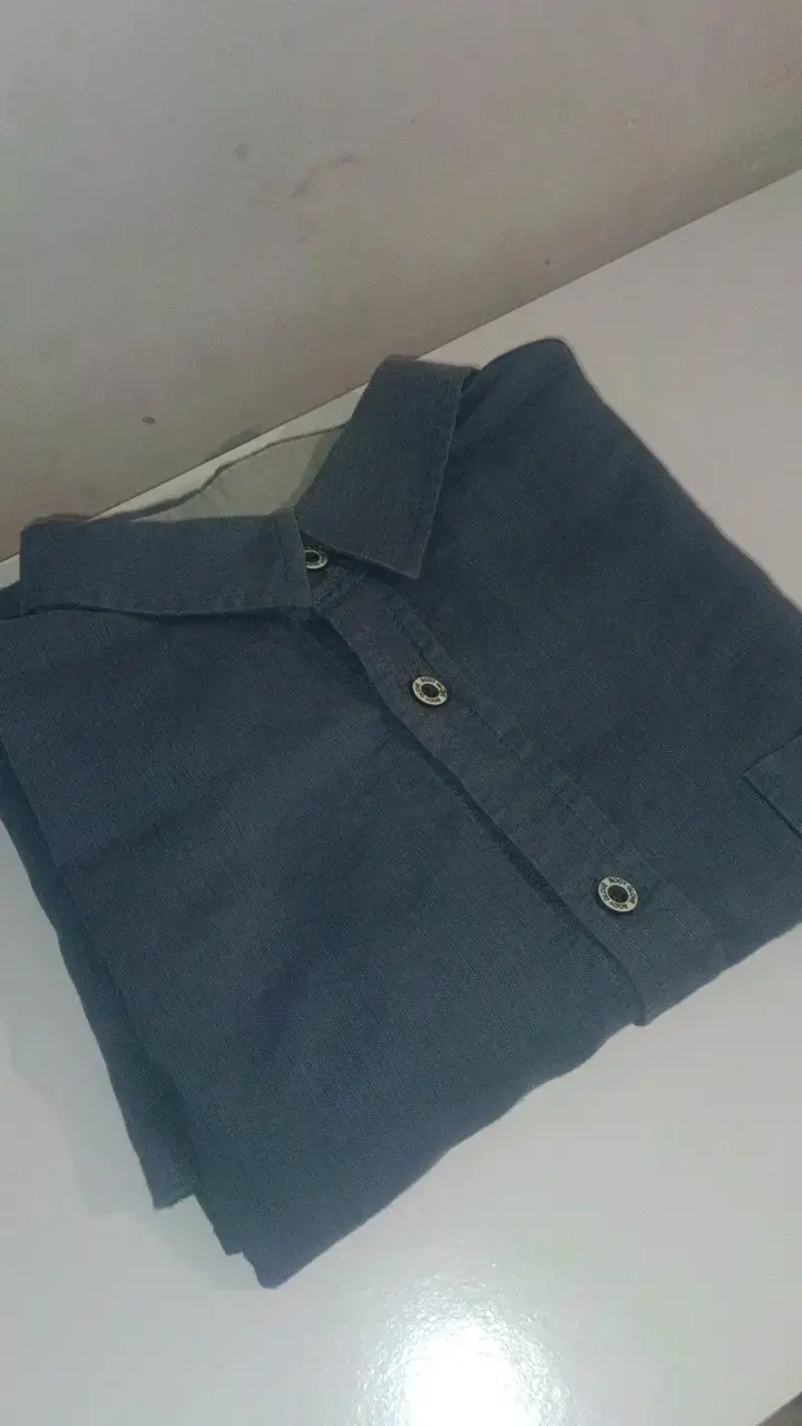 Camisa de hombre azul manga larga - 2