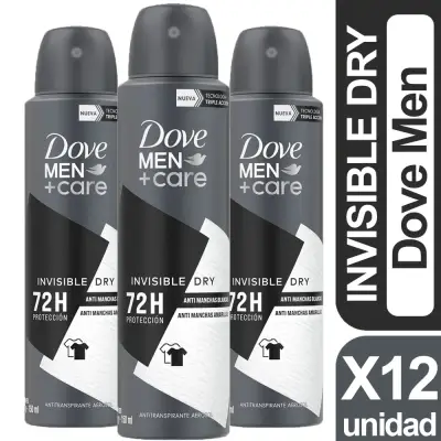 Pack de 12 Desodorantes Dove Men+Care Invisible Dry - miniatura 1