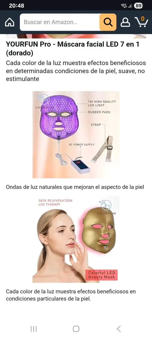 Máscara LED para terapia facial con control remoto - 5