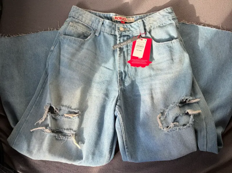 Jeans Fiorucci rasgados estilo wide leg - 1