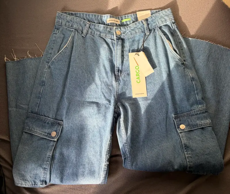 Pantalones cargo de mezclilla para mujer talla 44 - 1
