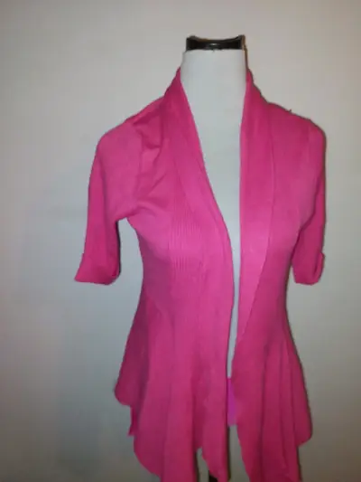 Cárdigan abierto rosa para mujer - miniatura 1