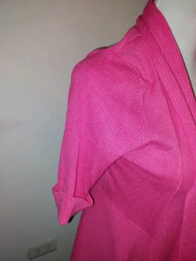 Cárdigan abierto rosa para mujer - miniatura 2