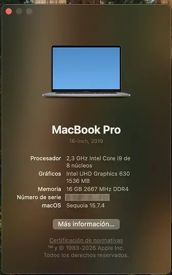 MacBook Pro i9 16" 2019 con Touchbar - miniatura 6