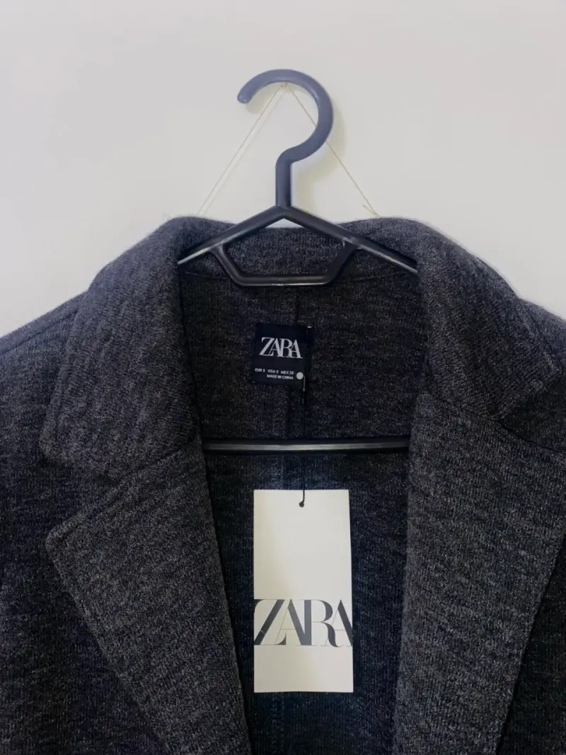 Chaqueta/blazer de lana gris Zara para mujer - 2