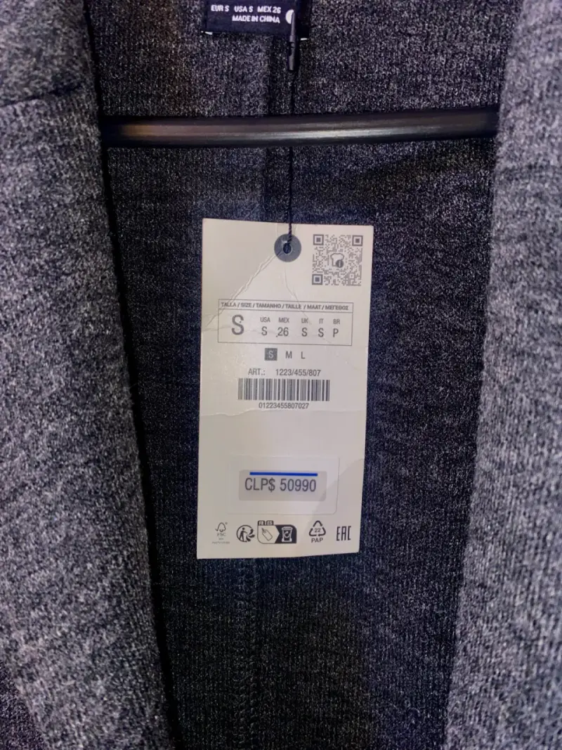 Chaqueta/blazer de lana gris Zara para mujer - 3