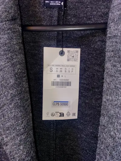 Chaqueta/blazer de lana gris Zara  para mujer - miniatura 3