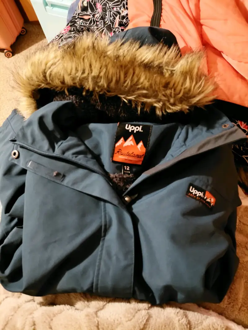 Chaqueta de invierno lip! azul con capucha de piel - 1