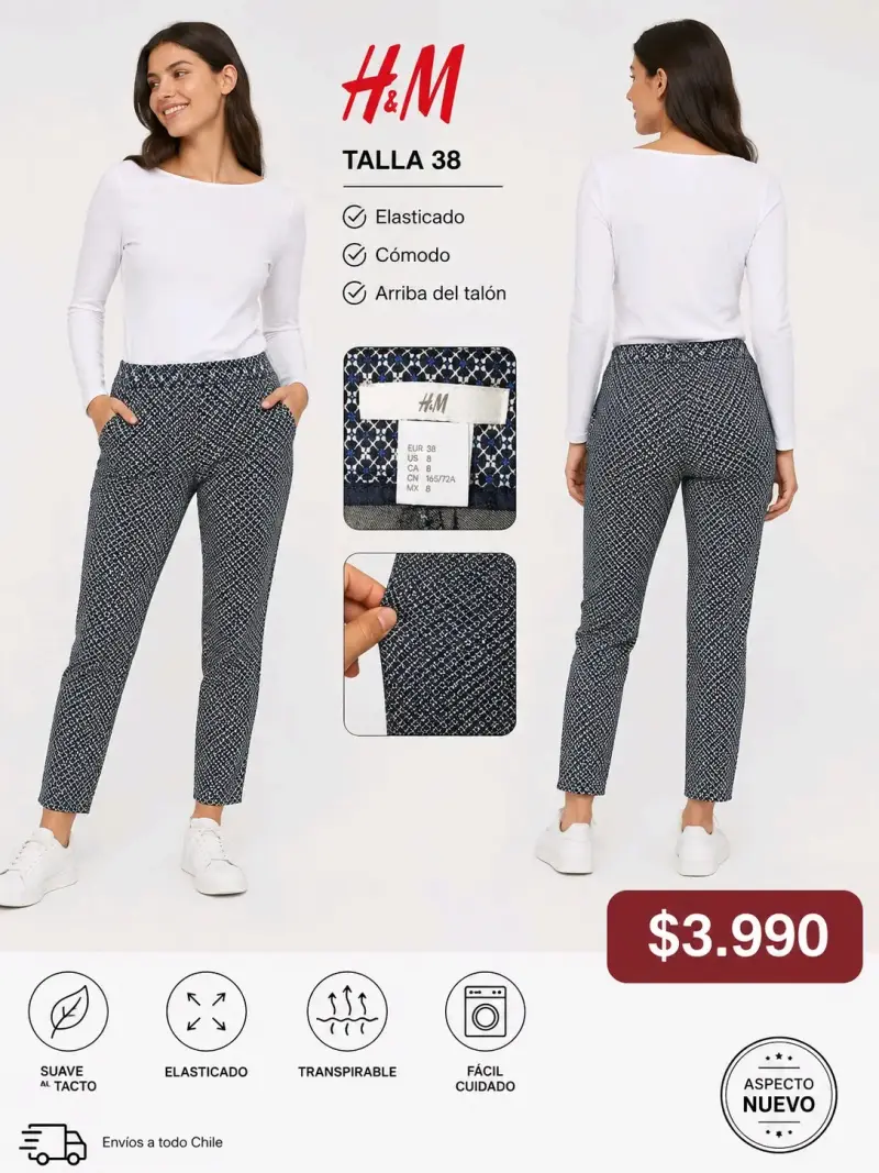 Pantalones H&M elásticos talla 38 para mujer