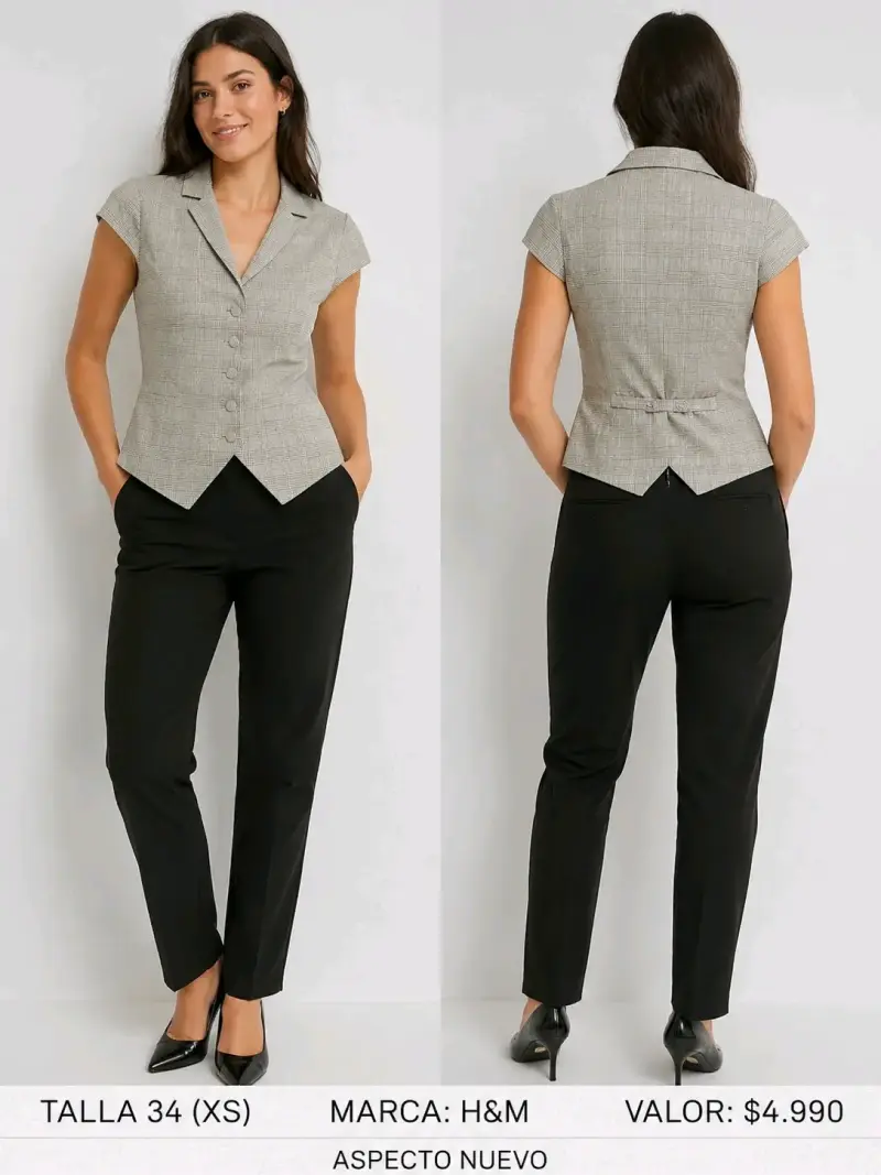 Blazer sin mangas H&M talla 34 gris