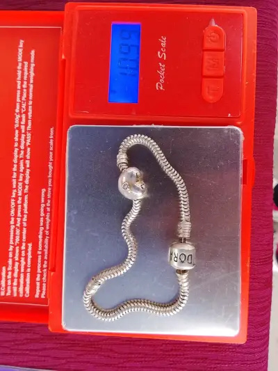 Pulsera de plata  Pandora con dije de corazón - miniatura 1