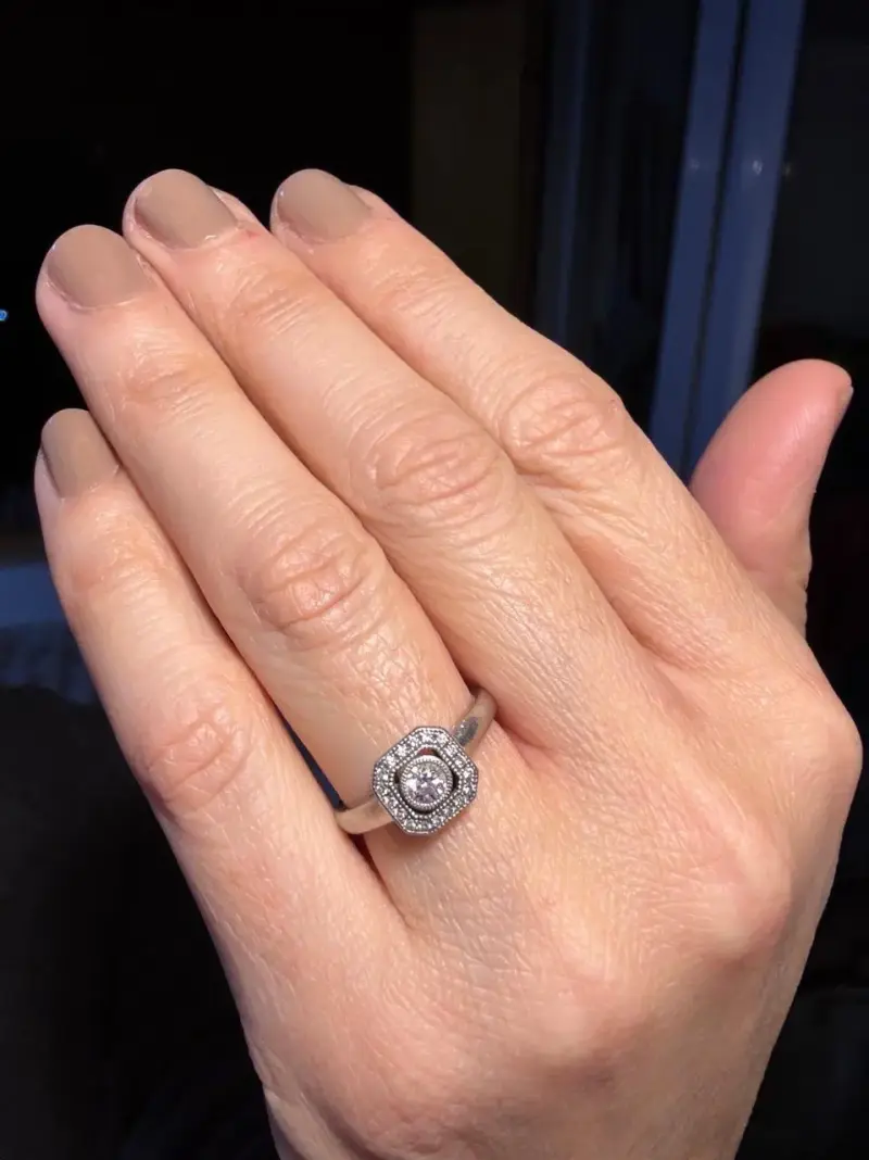 Anillo de platino y diamante octagonal Casa Barros - 5