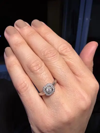Anillo de platino y diamante octagonal Casa Barros - miniatura 5
