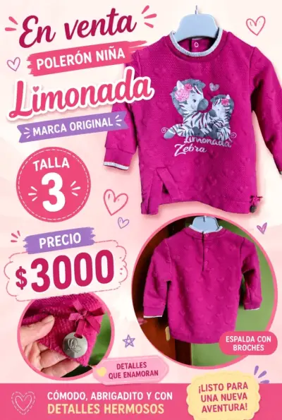 Poleron de polar niña Talla 3 - miniatura 4