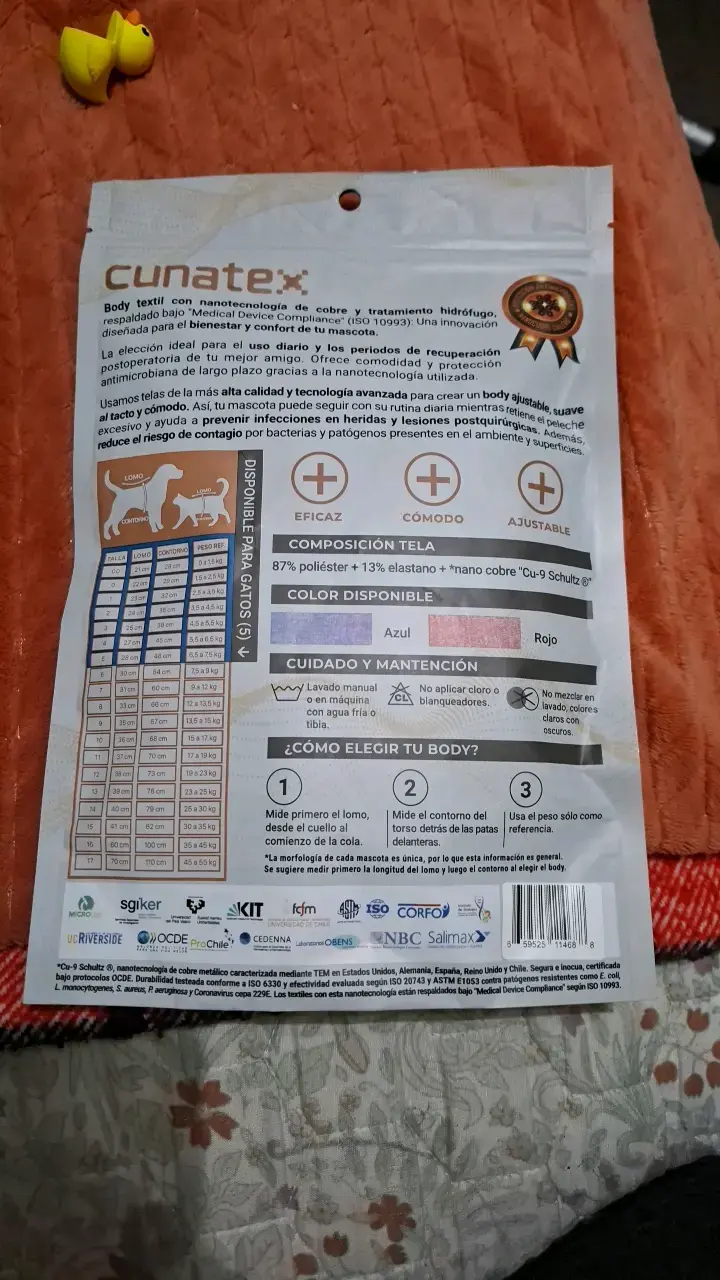 Body postoperatorio para gatos con nanocobre Cunatex - 2