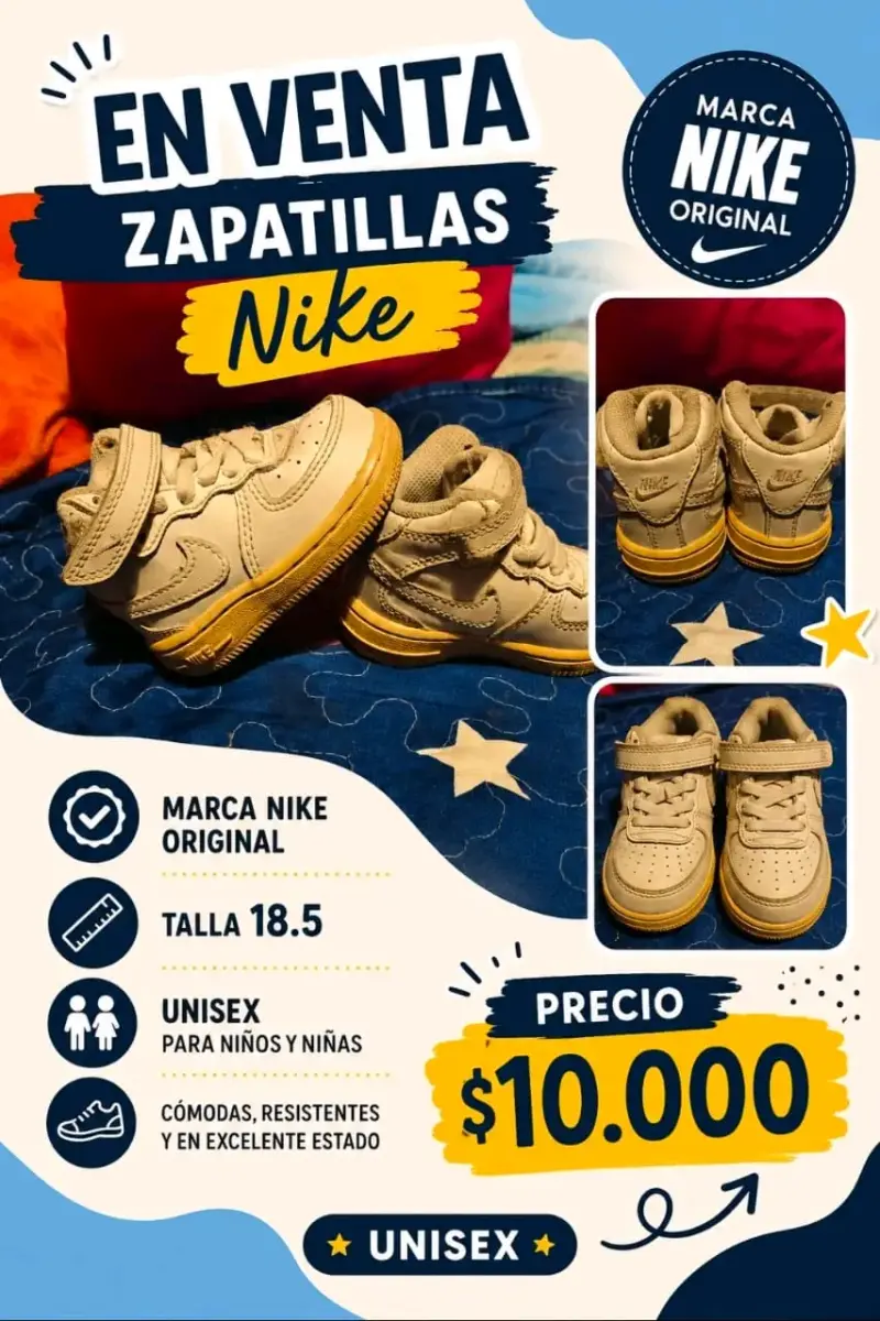 Zapatillas Nike unisex talla 18.5 en excelente estado