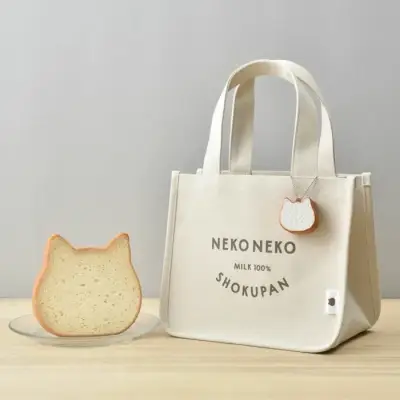 Bolso tote de tela Neko Neko Shokupan - miniatura 3
