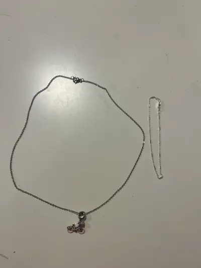 Collar de plata con dije de bicicleta + pulsera - miniatura 1