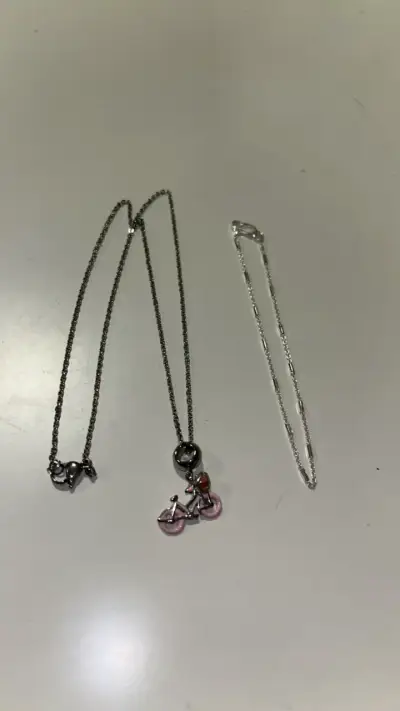 Collar de plata con dije de bicicleta + pulsera - miniatura 4