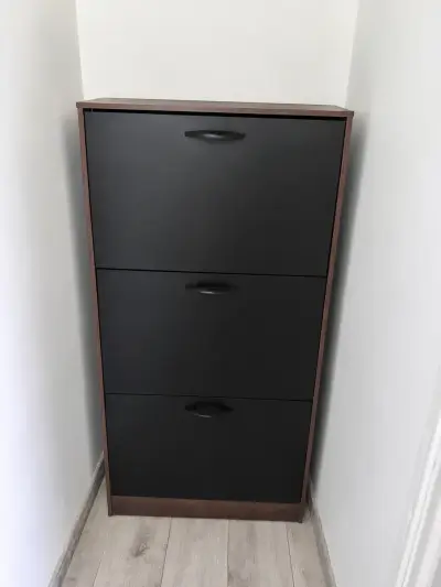 Zapatero Negro 3 Puertas VekkaHome - miniatura 1