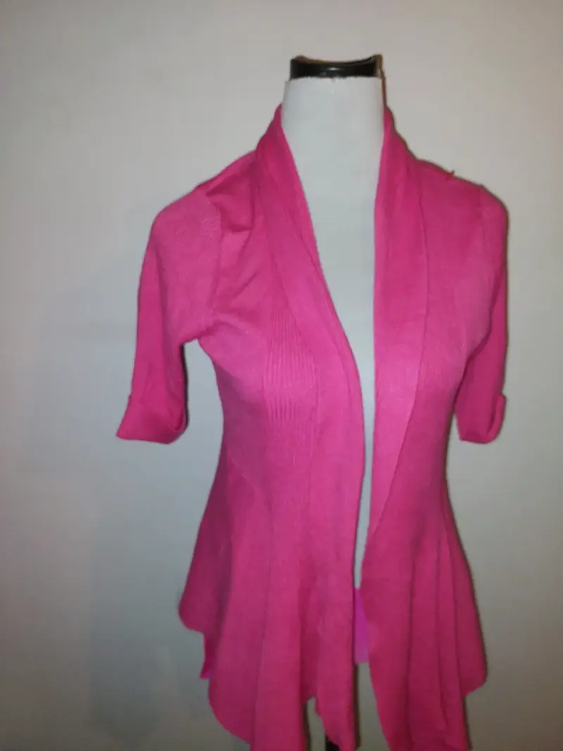 Cárdigan abierto rosado para mujer - 1