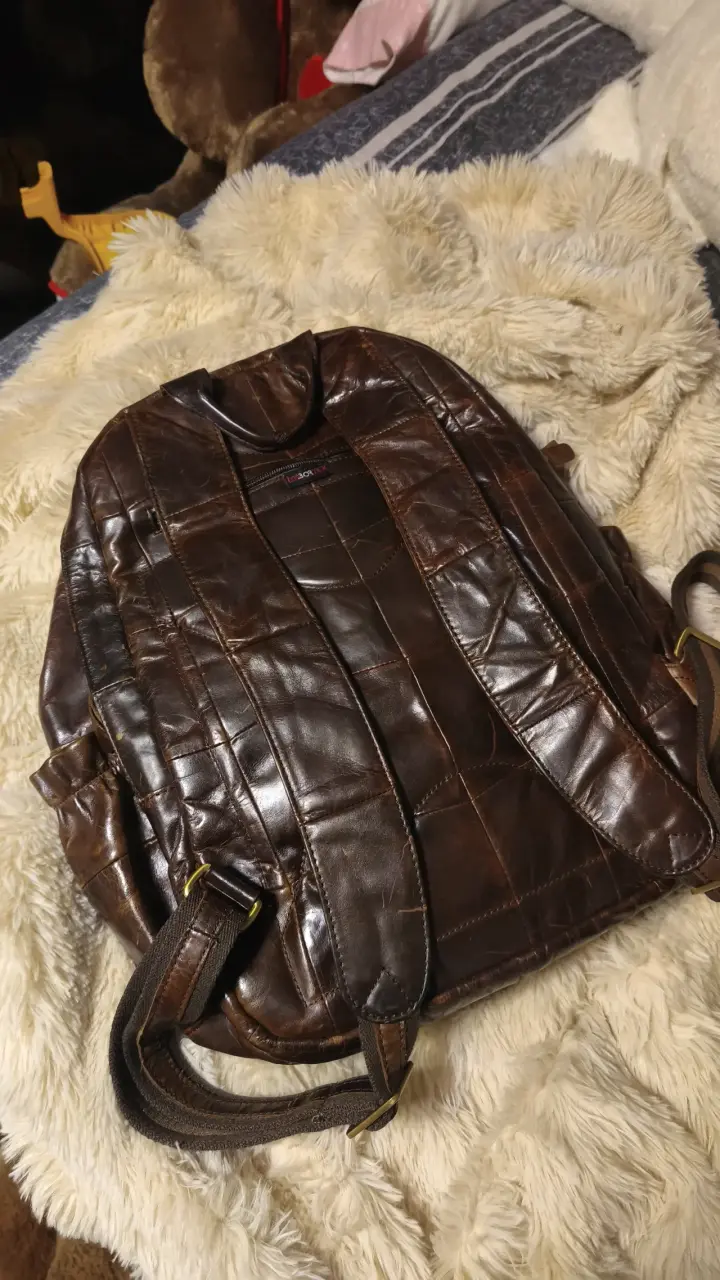 Bolso de cuero vintage en buen estado - 3