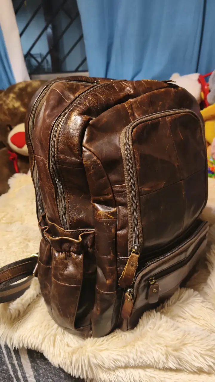 Bolso de cuero vintage en buen estado - 5
