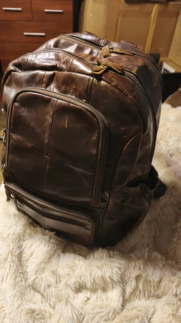 Bolso de cuero vintage en buen estado - 6