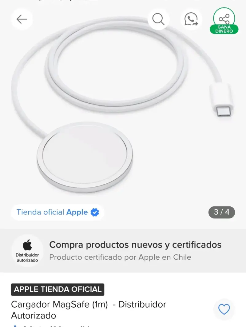 Cargador MagSafe Apple 1m Nuevo - 5
